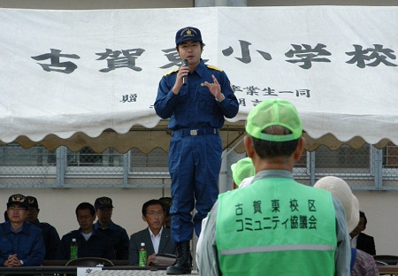 古賀東校区の防災ウォークラリー、商工会青年部主催の古賀ビーチフェスタに参加。