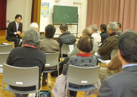 対話集会を鹿部区(21日)、舞の里3区(22日)、今在家区(25日)、小山田区(30日)で開催。