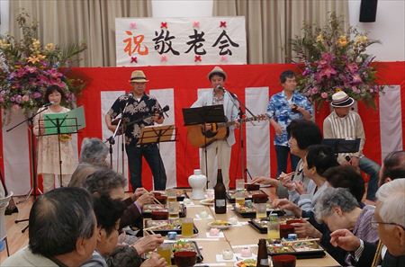 谷山区の敬老会に出席、挨拶。