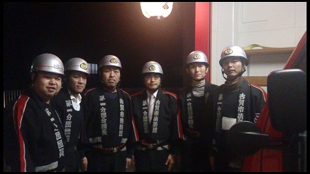 古賀市消防団の夜警の激励へ