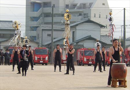古賀市消防団の出初め式へ。