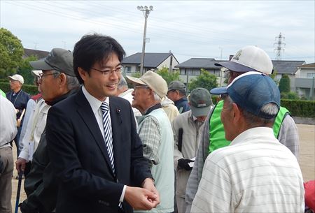 古賀市老人クラブ連合会の春季ゲートボール大会で挨拶。